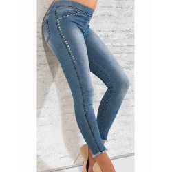 فيزون نسائي جينز لون ازرق حجري EMN-547