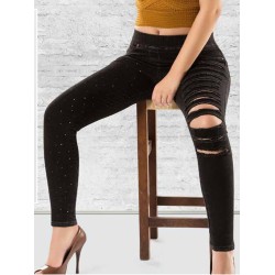 فيزون نسائي جينز قص ليزر لون اسود EMN-558 فيزون نسائي جينز قص ليزر لون اسود EMN-558
