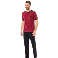 بيجاما رجالي لون عنابي ERD-6052