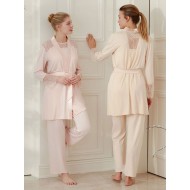 بيجاما نسائي دانتيل ثلاث قطع FYZ-3437