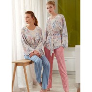 بيجاما نسائي بدون اكمام ثلاث قطع FYZ-3480 بيجاما نسائي بدون اكمام ثلاث قطع FYZ-3480