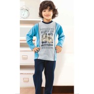 بيجاما ولادي تركية كم طويل لون رمادي HMD-5148