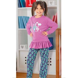 بيجاما بناتي تركية كم طويل لون زهري فاتح HMD-5266 بيجاما بناتي تركية كم طويل لون زهري فاتح HMD-5266