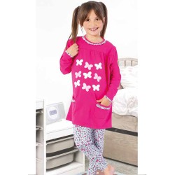 بيجاما بناتي تركية كم طويل لون زهري غامق HMD-5272 بيجاما بناتي تركية كم طويل لون زهري غامق HMD-5272