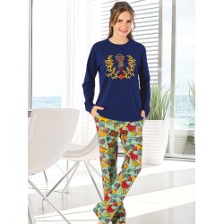 بيجاما بناتي تركية كم طويل لون ازرق غامق HMD-5290 بيجاما بناتي تركية كم طويل لون ازرق غامق HMD-5290