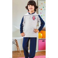 بيجاما ولادي تركية كم طويل لون رمادي HMD-5357