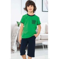 بيجاما كابري ولادي تركية لون اخضر HMD-5399