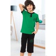 بيجاما كابري ولادي تركية لون اخضر HMD-5402