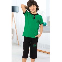 بيجاما كابري ولادي تركية لون اخضر HMD-5402 بيجاما كابري ولادي تركية لون اخضر HMD-5402