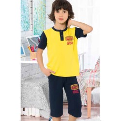 بيجاما كابري ولادي تركية لون اصفر HMD-5403 بيجاما كابري ولادي تركية لون اصفر HMD-5403