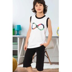 بيجاما كابري ولادي تركية لون ابيض HMD-5404 بيجاما كابري ولادي تركية لون ابيض HMD-5404