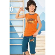 بيجاما كابري ولادي تركية لون برتقالي HMD-5405