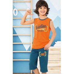 بيجاما كابري ولادي تركية لون برتقالي HMD-5405 بيجاما كابري ولادي تركية لون برتقالي HMD-5405