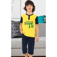 بيجاما كابري ولادي تركية لون اصفر HMD-5407