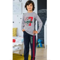 بيجاما ولادي تركية كم طويل لون رمادي HMD-5429