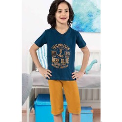 بيجاما كابري ولادي تركية لون بترولي HMD-5433 بيجاما كابري ولادي تركية لون بترولي HMD-5433