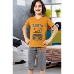 بيجاما كابري ولادي تركية لون برتقالي HMD-5436 بيجاما كابري ولادي تركية لون برتقالي HMD-5436