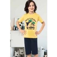 بيجاما كابري ولادي تركية لون اصفر HMD-5438