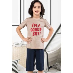 بيجاما كابري ولادي تركية لون بيج HMD-5439 بيجاما كابري ولادي تركية لون بيج HMD-5439