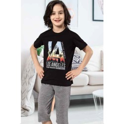 بيجاما كابري ولادي تركية لون اسود HMD-5442 بيجاما كابري ولادي تركية لون اسود HMD-5442