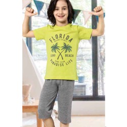 بيجاما كابري ولادي تركية لون اصفر HMD-5443 بيجاما كابري ولادي تركية لون اصفر HMD-5443