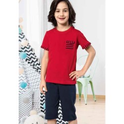 بيجاما كابري ولادي تركية لون احمر HMD-5446 بيجاما كابري ولادي تركية لون احمر HMD-5446