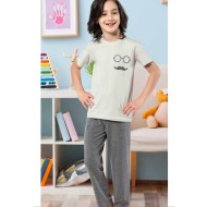 بيجاما ولادي تركية نصف كم لون سكري HMD-5448