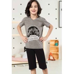 بيجاما كابري ولادي تركية لون رمادي HMD-5452 بيجاما كابري ولادي تركية لون رمادي HMD-5452