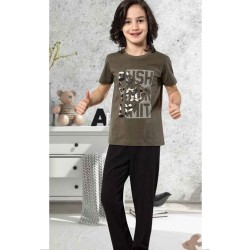 بيجاما ولادي تركية نصف كم لون رمادي HMD-5453