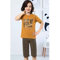 بيجاما كابري ولادي تركية لون برتقالي HMD-5454 بيجاما كابري ولادي تركية لون برتقالي HMD-5454