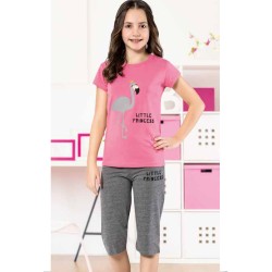 بيجاما كابري بناتي تركية لون زهري HMD-6111 بيجاما كابري بناتي تركية لون زهري HMD-6111