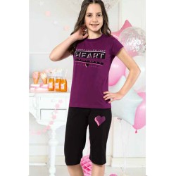 بيجاما كابري بناتي تركية لون بنفسجي HMD-6124 بيجاما كابري بناتي تركية لون بنفسجي HMD-6124