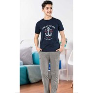 بيجاما ولادي تركية نصف كم لون اسود HMD-7072