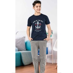 بيجاما ولادي تركية نصف كم لون اسود HMD-7072