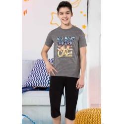 بيجاما كابري ولادي تركية لون رمادي HMD-7075 بيجاما كابري ولادي تركية لون رمادي HMD-7075