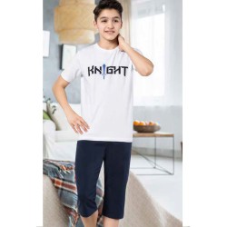 بيجاما كابري ولادي تركية لون ابيض HMD-7082 بيجاما كابري ولادي تركية لون ابيض HMD-7082