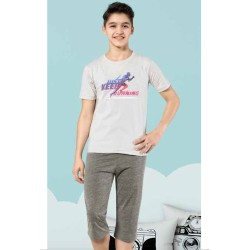 بيجاما كابري ولادي تركية لون رمادي فاتح HMD-7086 بيجاما كابري ولادي تركية لون رمادي فاتح HMD-7086