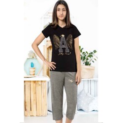 بيجاما كابري بناتي تركية لون اسود HMD-8058 بيجاما كابري بناتي تركية لون اسود HMD-8058