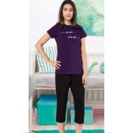 بيجاما كابري بناتي تركية لون بنفسجي HMD-8065