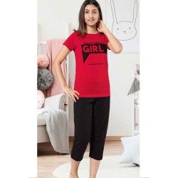 بيجاما كابري بناتي تركية لون احمر HMD-8067 بيجاما كابري بناتي تركية لون احمر HMD-8067