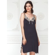 قميص نوم فيسكوز فاخر لون أسود CRL-20395