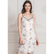 قميص نوم فيسكوز فاخر لون سكري CRL-20414