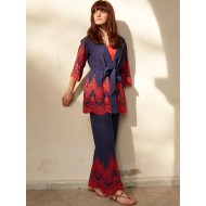 بيجاما نسائي 3 قطع مطرزة MSL-1703