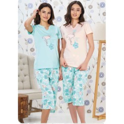 بيجاما نسائي كابري من قطعتين STV-18110 بيجاما نسائي كابري من قطعتين STV-18110
