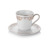 طقم فناجين قهوة خزف ستة أشخاص SCH-1S135-08002-GLD02 طقم فناجين قهوة خزف ستة أشخاص SCH-1S135-08002-GLD02