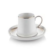 طقم فناجين قهوة خزف ستة أشخاص SCH-1S546-08002-GLD08