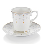 طقم فناجين قهوة خزف ستة أشخاص SCH-1S581-08002-GRI01