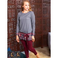 بيجاما نسائية صناعة تركية سروال ضيق شتوية  