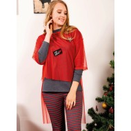 بيجاما نسائية صناعة  تركية سروال ضيق شتوية ثلاثة قطع    