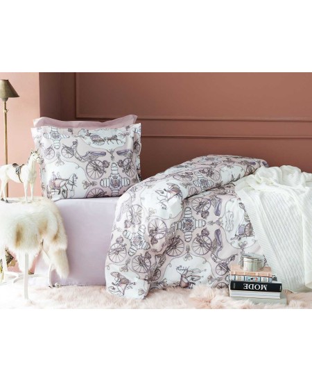 طقم أغطية سرير مفرد حريري من فايتون ساتان لون البودرة 1KNTTC-0170103-PUD